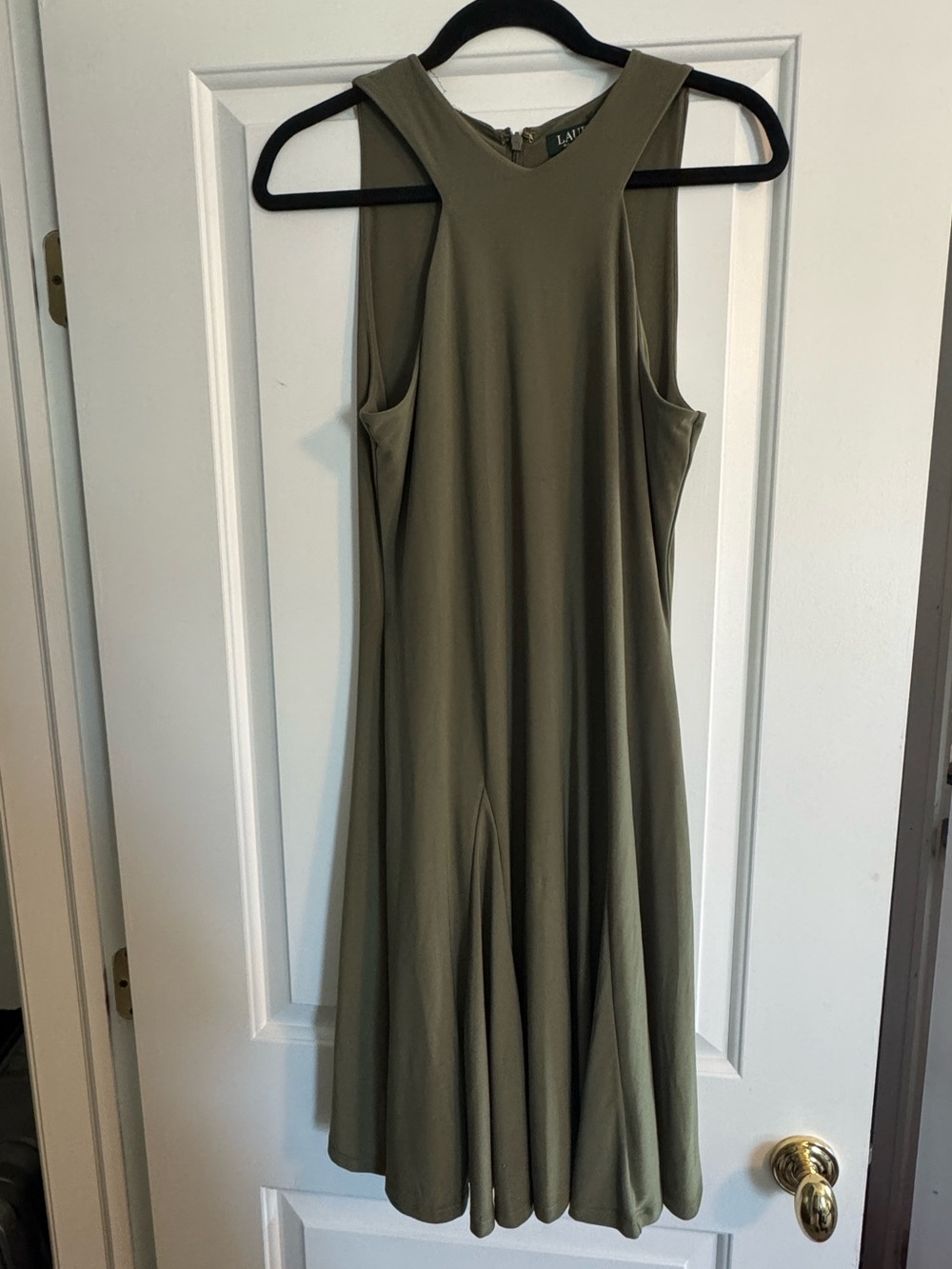 Lauren Ralph Lauren Olive Green A-Line Sleeveless Dress